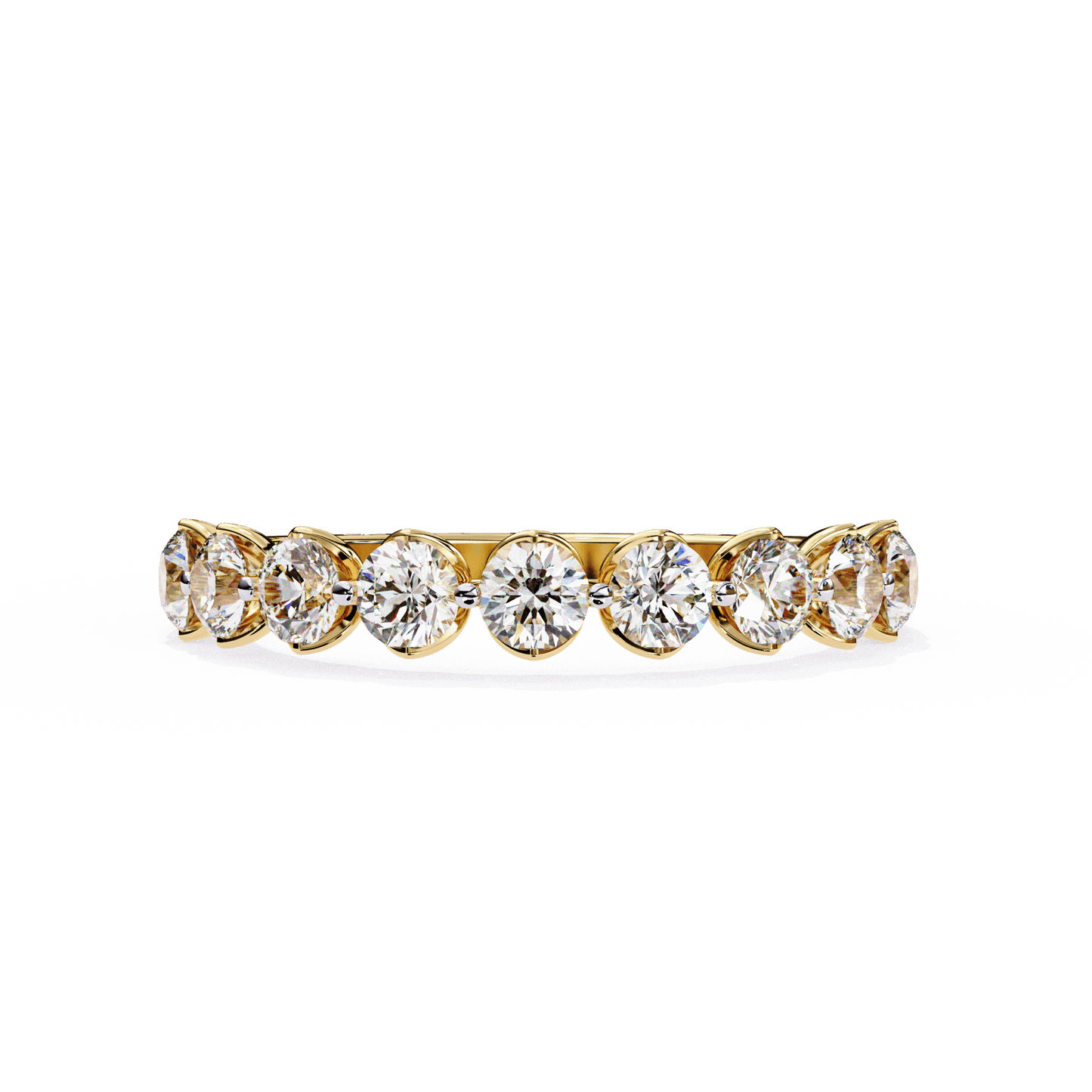 Simone – Shared Prong Diamond Band with Petal Accents