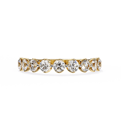 Simone – Shared Prong Diamond Band with Petal Accents