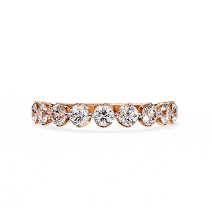 Simone – Shared Prong Diamond Band with Petal Accents