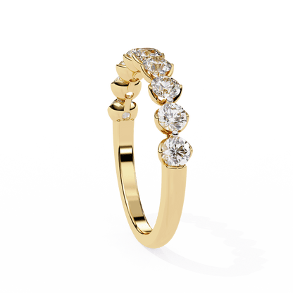 Simone – Shared Prong Diamond Band with Petal Accents