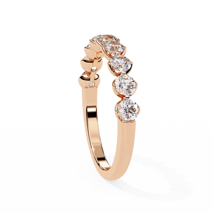 Simone – Shared Prong Diamond Band with Petal Accents
