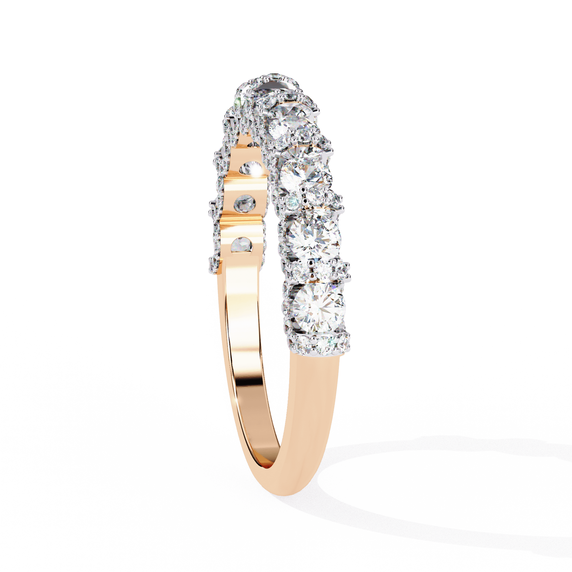 Violetta U-Prong Diamond Eternity Band by Carat House Dubai featuring a continuous row of sparkling diamonds on a sleek band