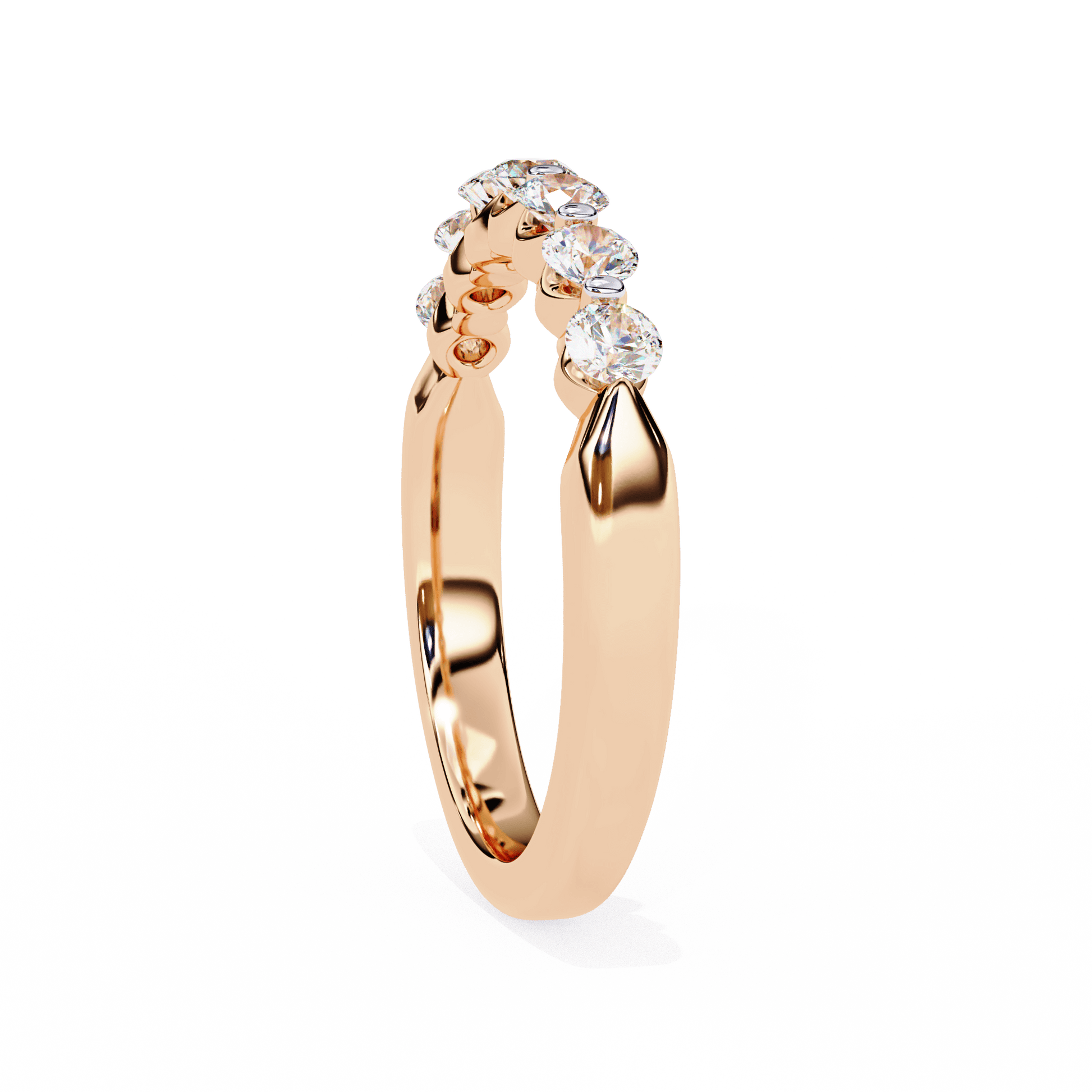 Carat House Dubai Monique U-Prong 1/3 Eternity Band featuring a continuous row of diamonds on a sleek gold band.