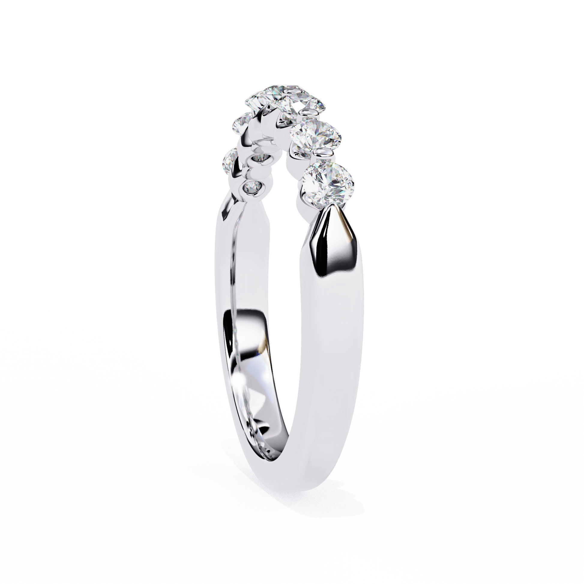 Carat House Dubai Monique U-Prong 1/3 Eternity Band with sparkling gemstones, showcasing elegant diamond eternity ring design