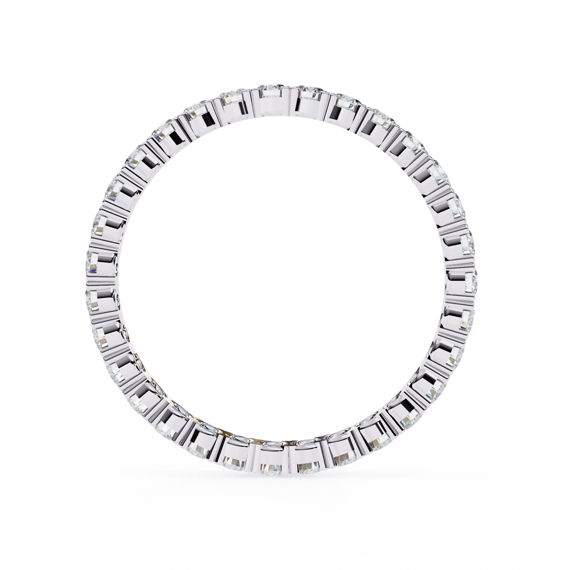 Round diamond full eternity band by Carat House Dubai, featuring a continuous row of sparkling diamonds on a sleek gold band.