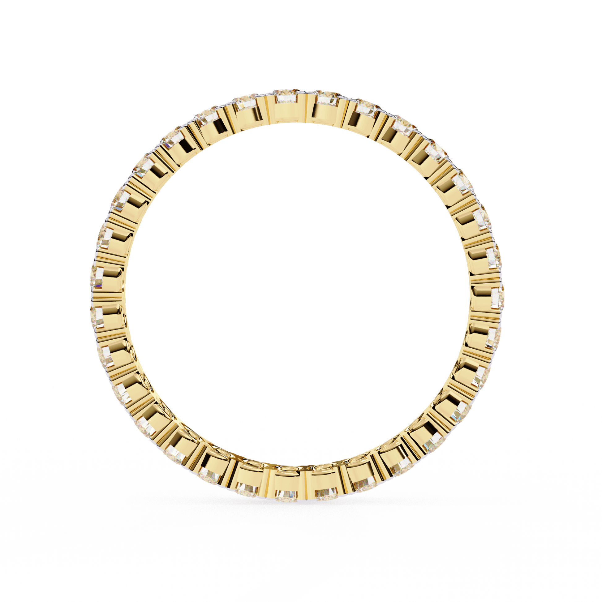Carat House Dubai Colette round diamond full eternity band with sparkling diamonds in a sleek gold setting.