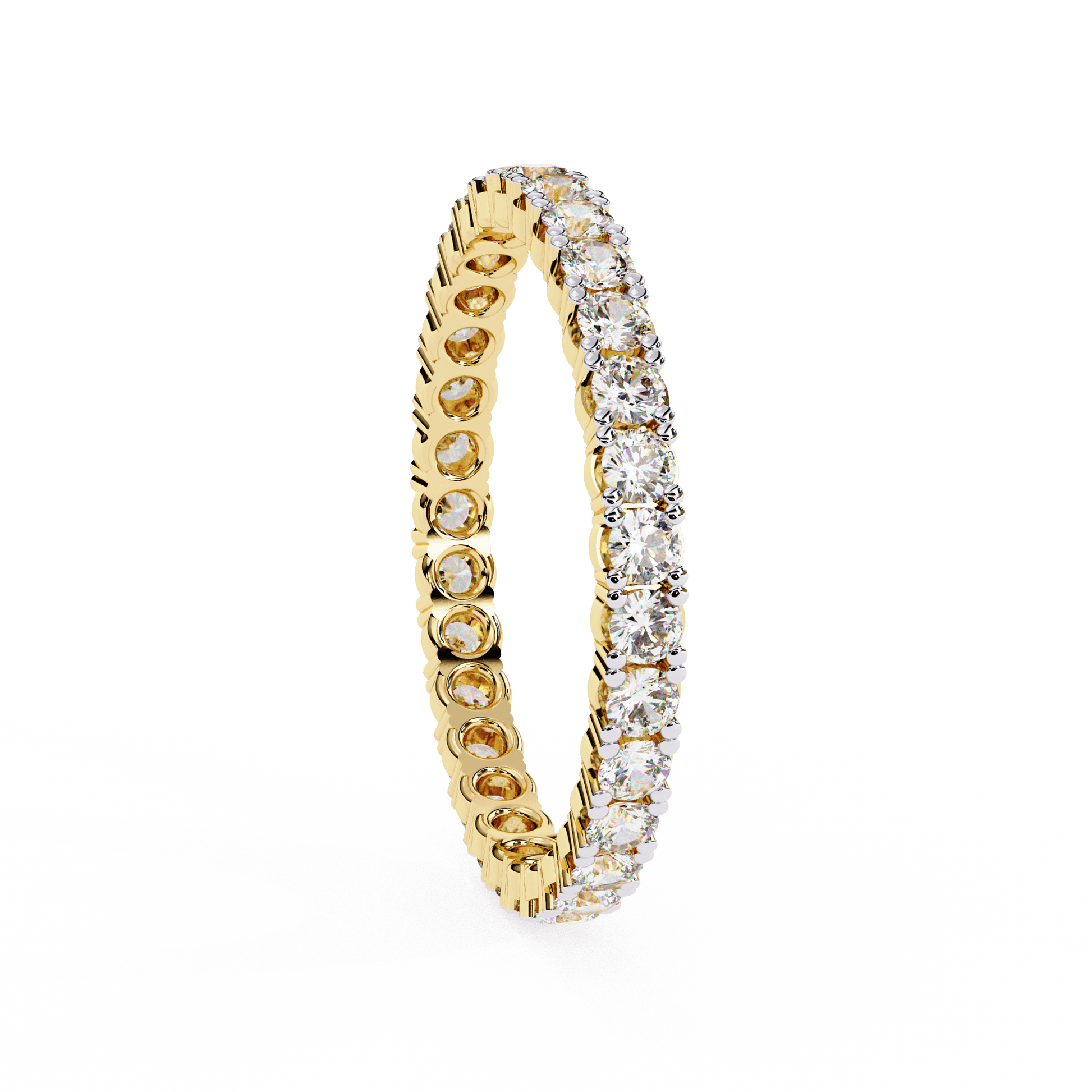 Carat House Dubai Colette round diamond full eternity band with sparkling diamonds on a sleek gold setting.