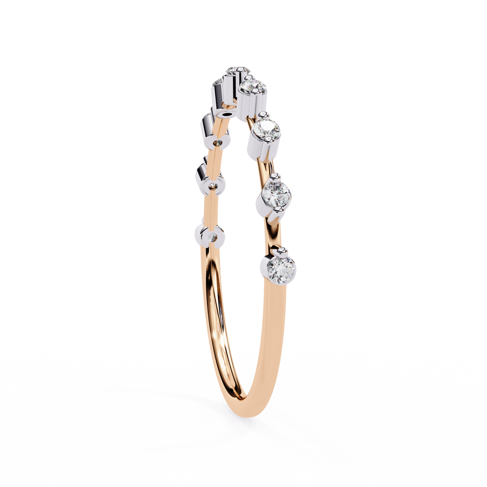 Dainty Jasmine two-prong diamond band by Carat House Dubai featuring a sleek gold band with a central diamond setting.