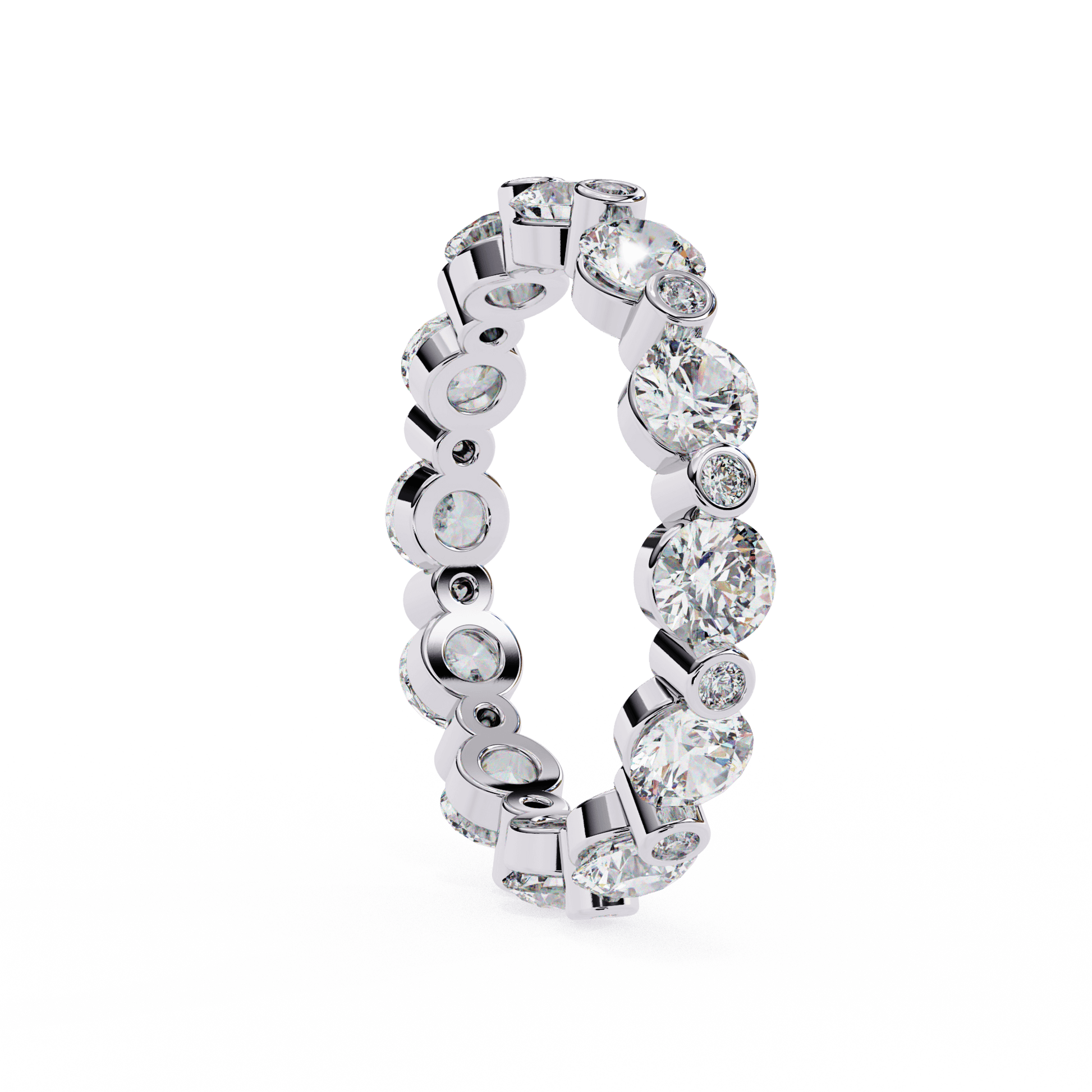 Carat House Dubai Paloma shared prong diamond eternity band with sparkling round diamonds on a sleek gold band.