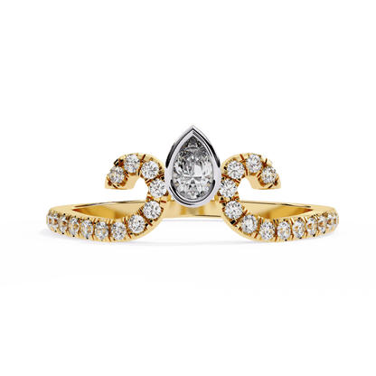 Alani- Shaped Band with Pear-Cut Detail