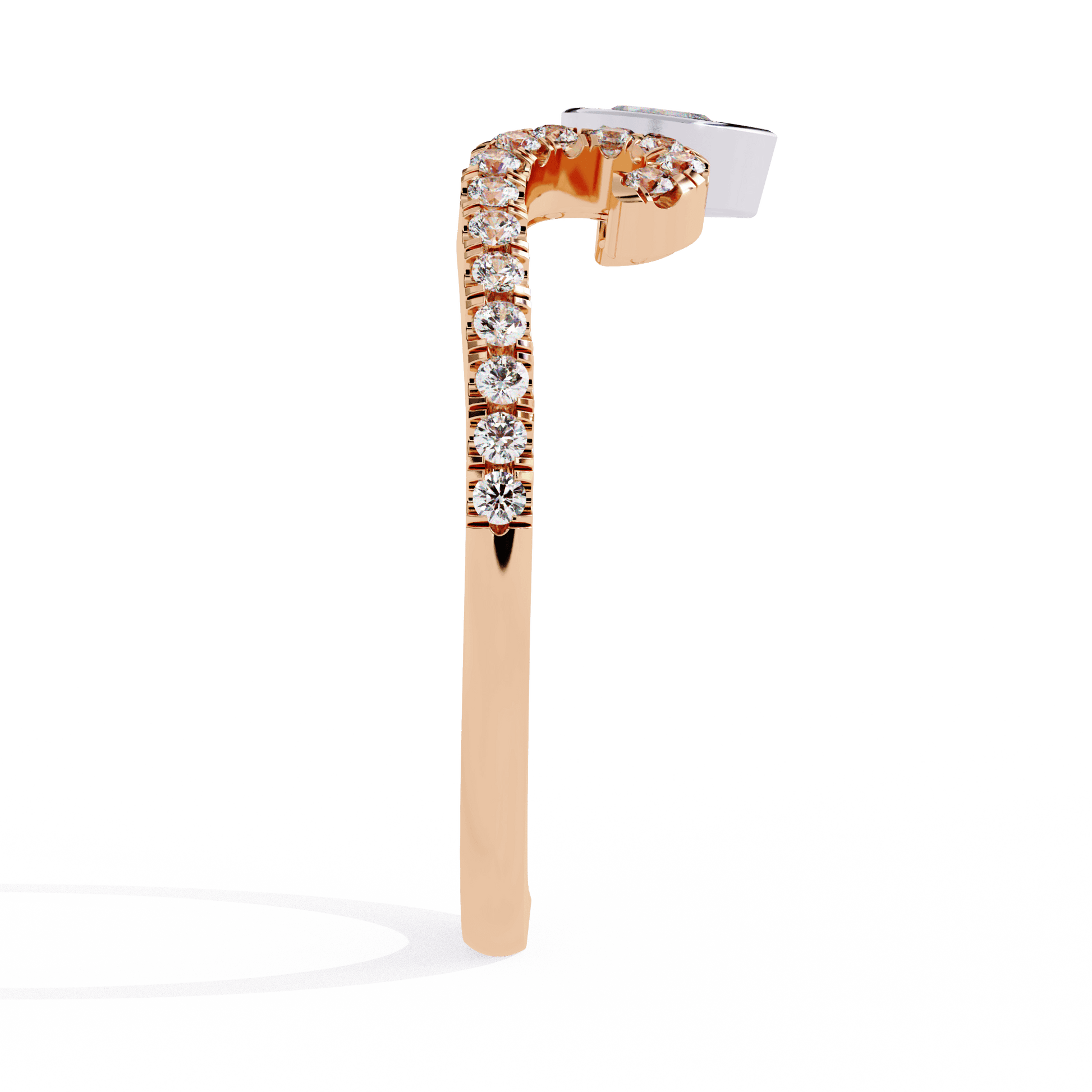 Alani-shaped band with pear-cut gemstone detail, crafted by Carat House Dubai, showcasing elegant jewelry design.