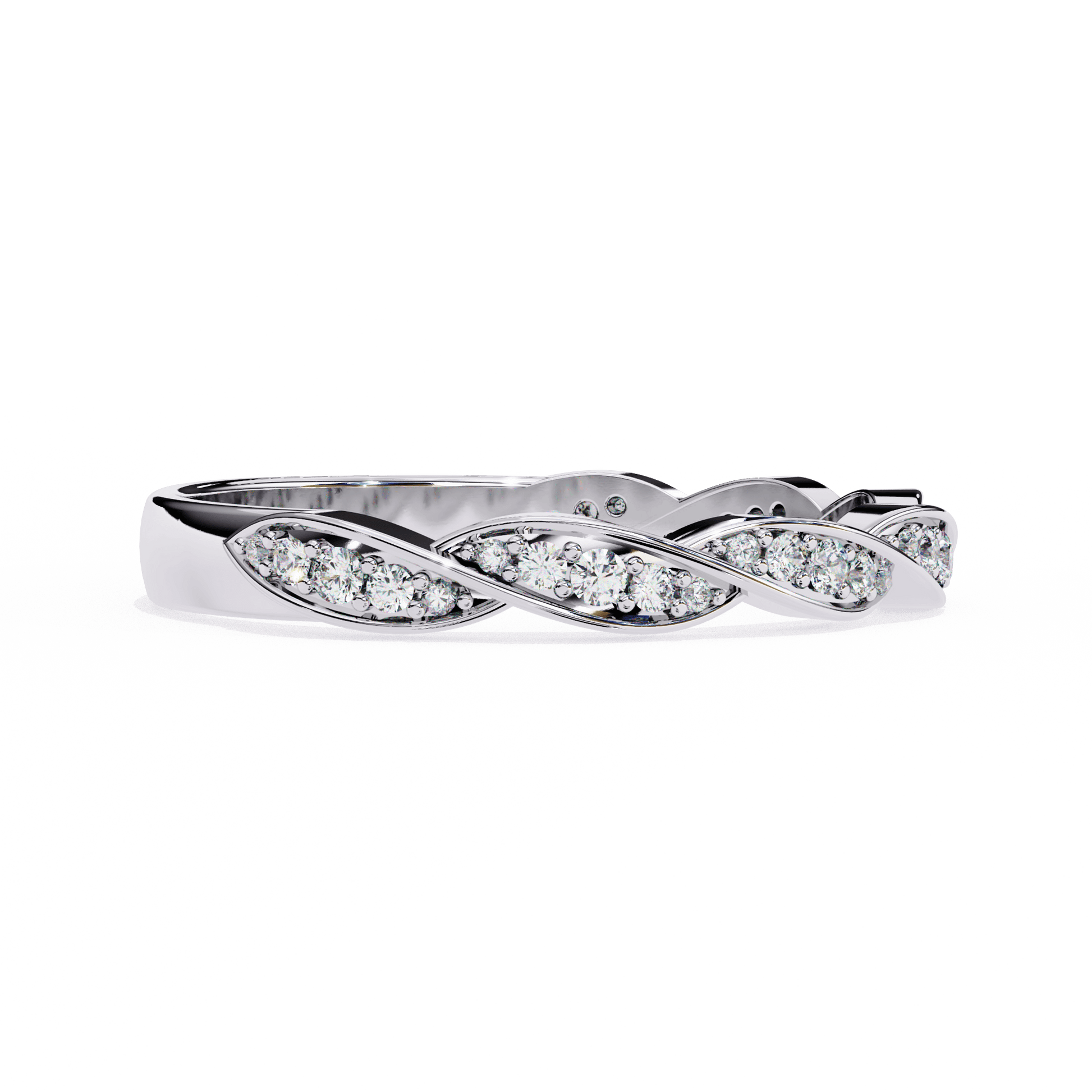 Elsa 3/4 twisted diamond band by Carat House Dubai, featuring intricate twisted design with sparkling diamonds.