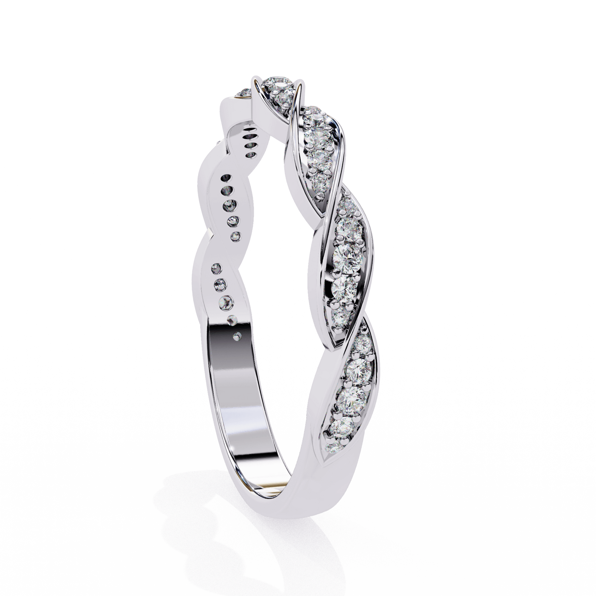 Elsa 3/4 twisted diamond band by Carat House Dubai featuring intricate twist design and sparkling diamonds.