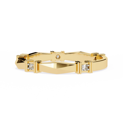 Marcella – Structured Band with Diamond Accents