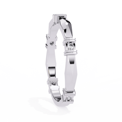 Marcella – Structured Band with Diamond Accents