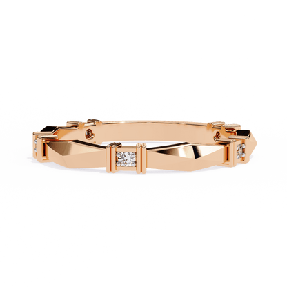 Marcella – Structured Band with Diamond Accents
