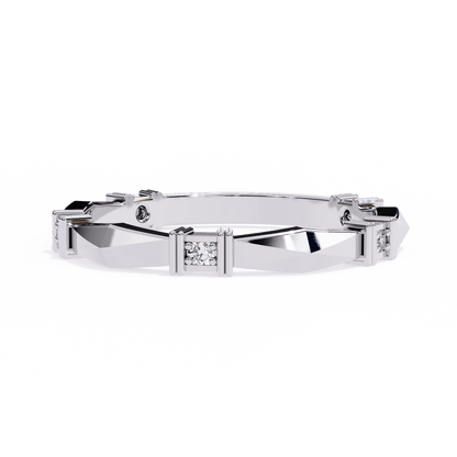 Marcella – Structured Band with Diamond Accents