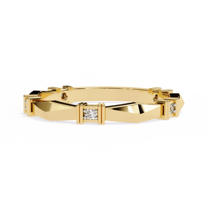 Marcella – Structured Band with Diamond Accents