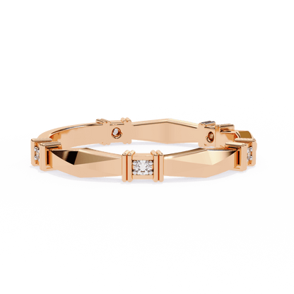 Marcella – Structured Band with Diamond Accents