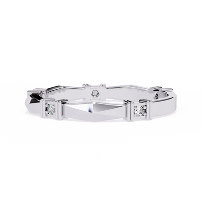 Marcella – Structured Band with Diamond Accents