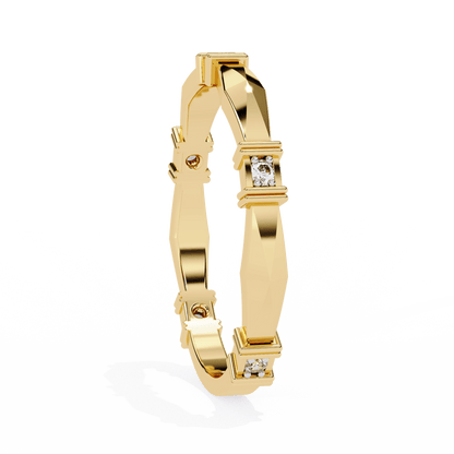 Marcella – Structured Band with Diamond Accents