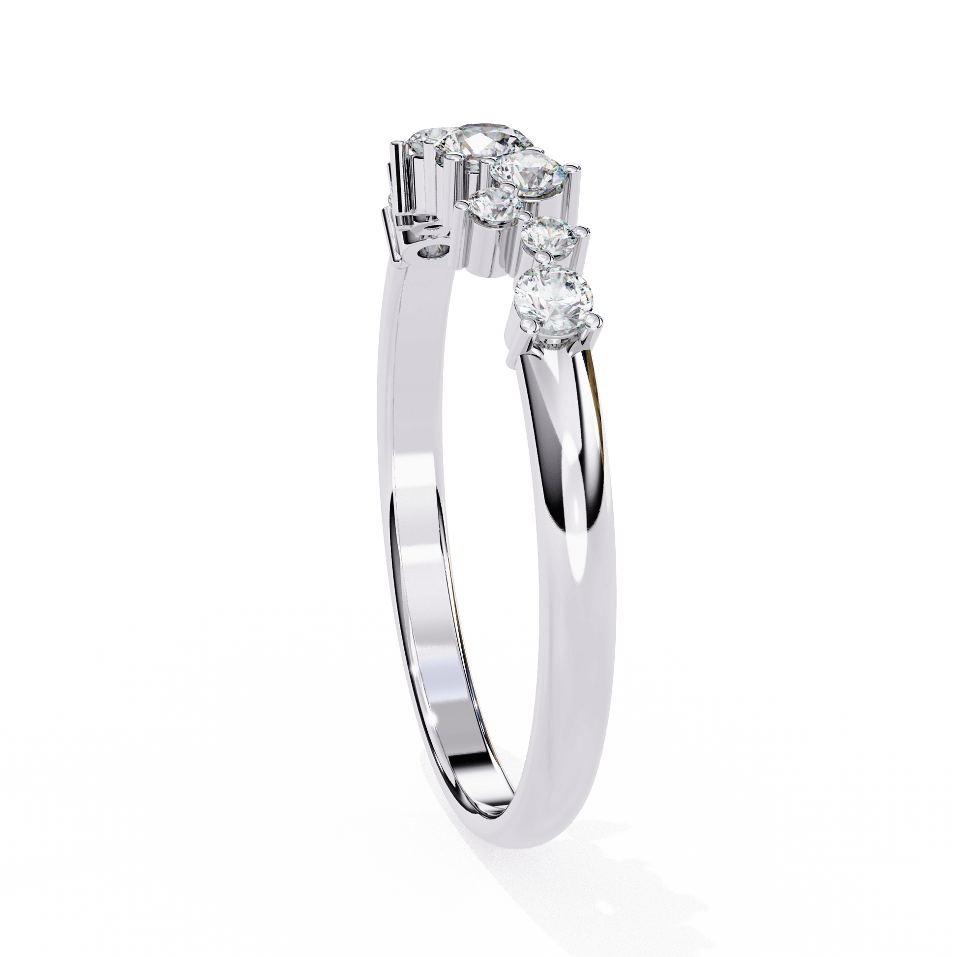 Eleanora scalloped tapered band ring by Carat House Dubai, featuring a delicate scalloped design in polished gold.