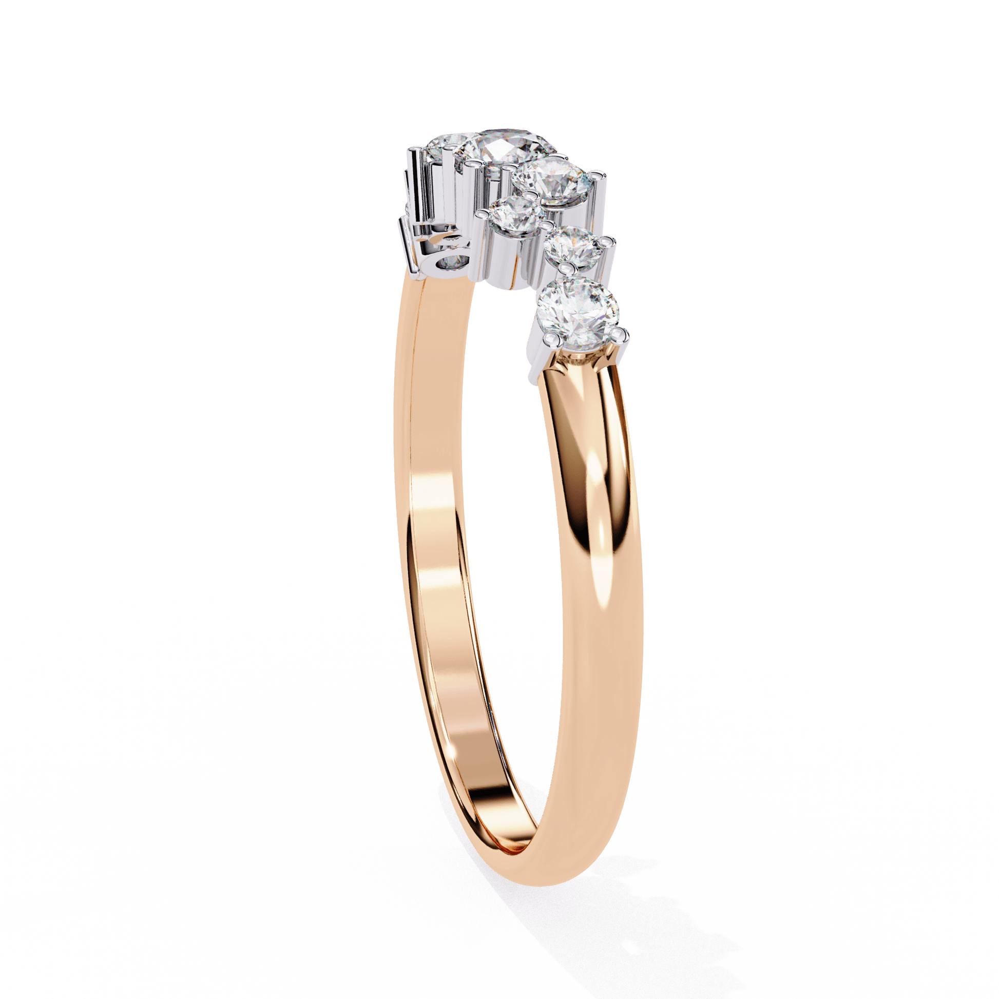 Eleanora scalloped tapered band ring by Carat House Dubai featuring a delicate, curved design on shiny gold metal.