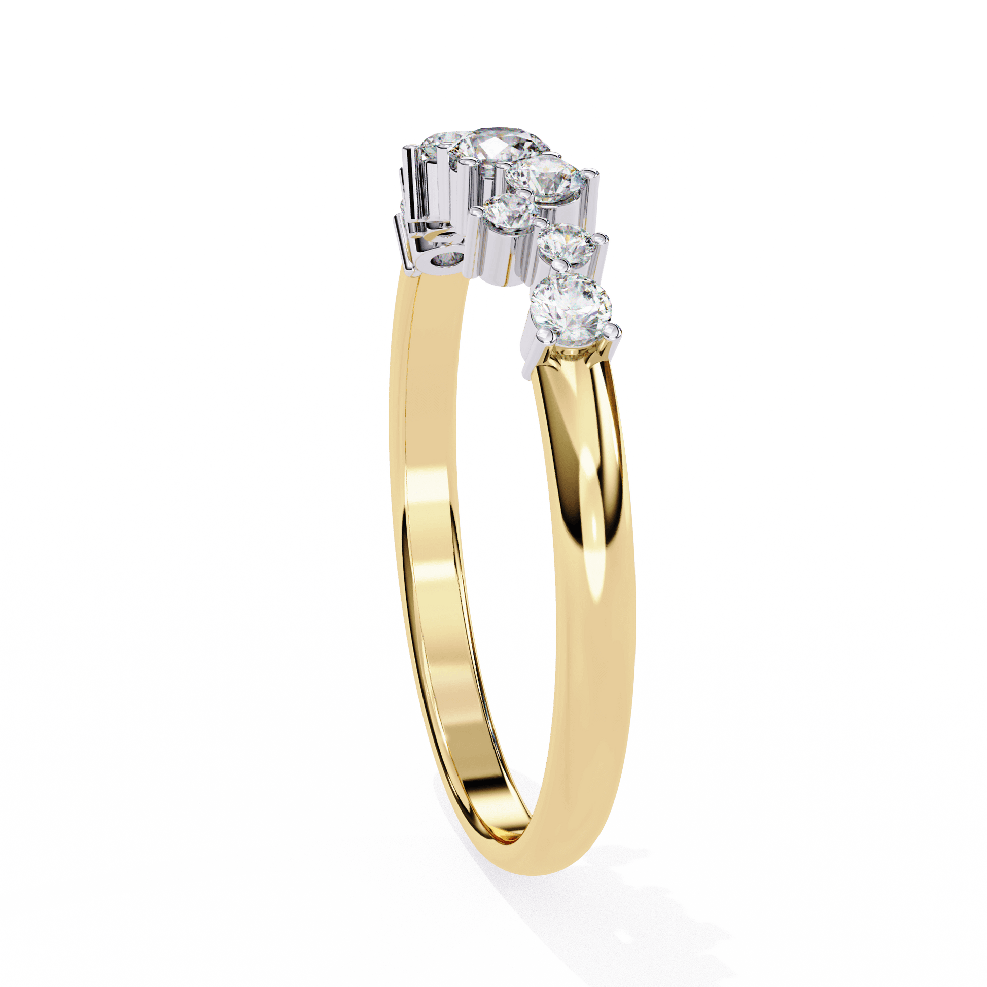 Eleanora scalloped tapered band ring by Carat House Dubai featuring a delicate, intricate design in gold.
