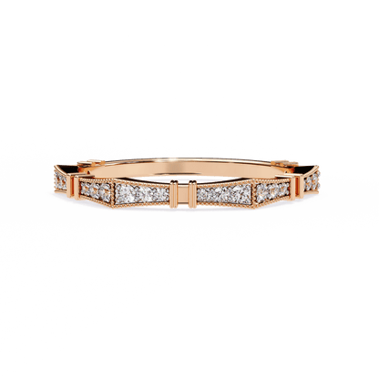Matilda – Milgrain Pavé Band with Sculpted Notches