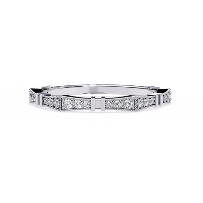 Matilda – Milgrain Pavé Band with Sculpted Notches