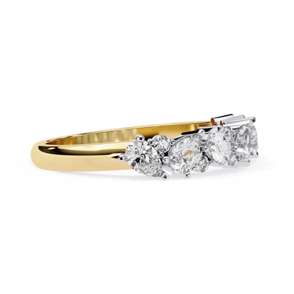 Freya- Pear and Round Cluster Ring