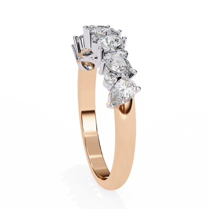 Freya- Pear and Round Cluster Ring