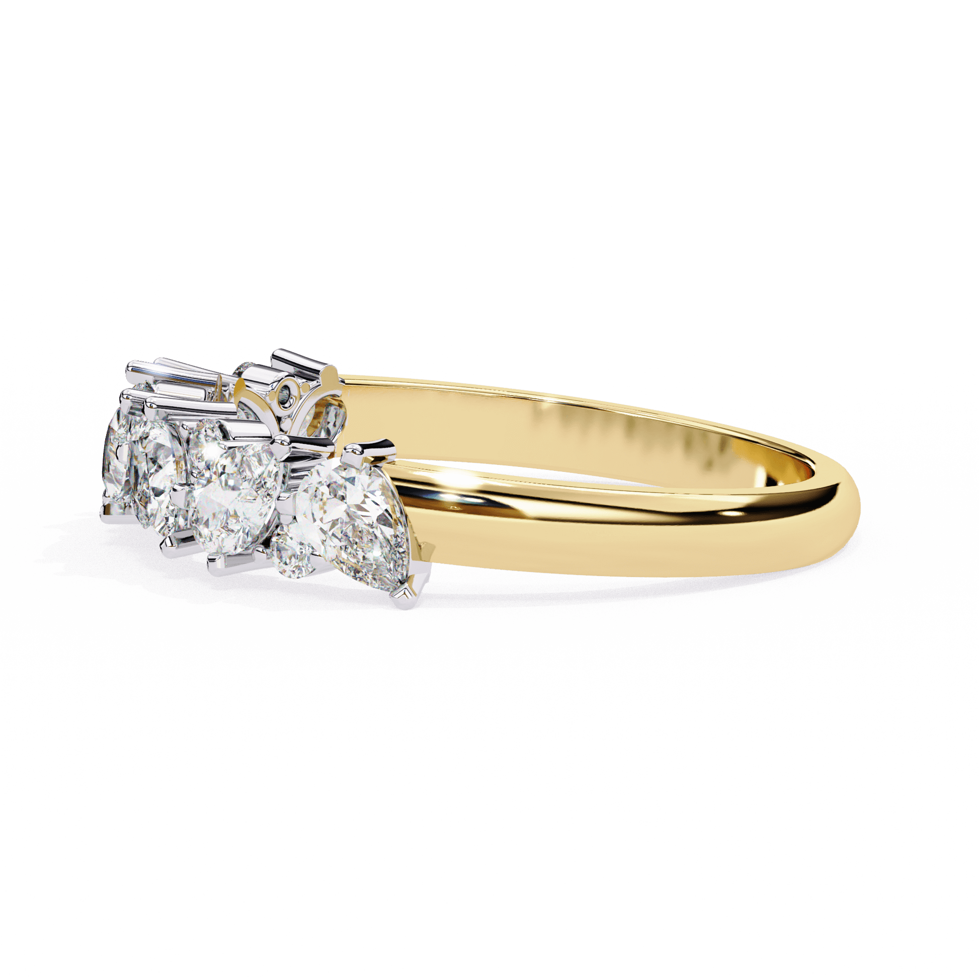 Carat House Dubai Freya pear and round cluster ring with sparkling gemstones, showcasing elegant jewelry design.