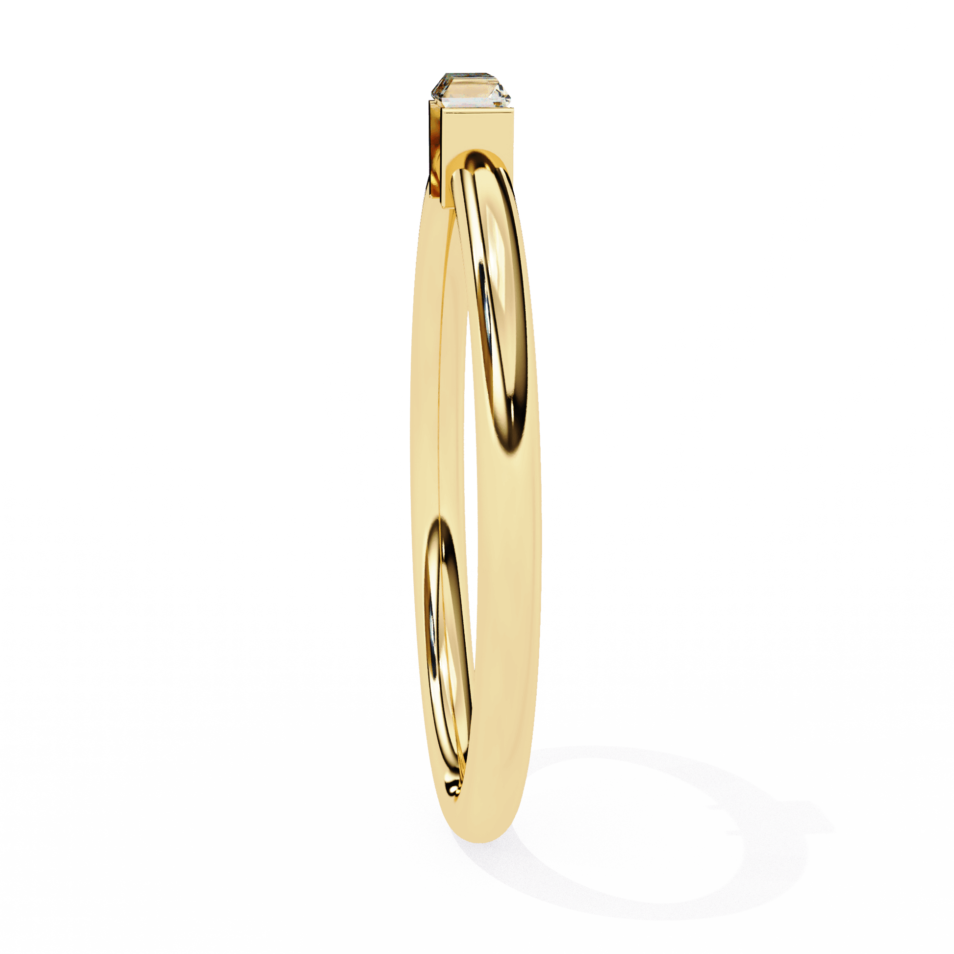 Holly Baguette Solitaire Ring by Carat House Dubai featuring a sleek baguette-cut diamond and elegant band.
