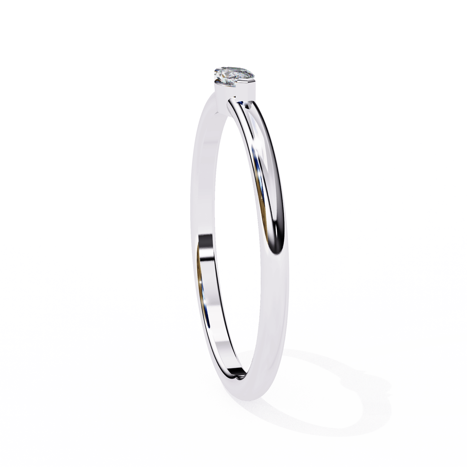 Carat House Dubai Harmony Marquise Solitaire Ring with a single sparkling marquise-cut diamond on a sleek band