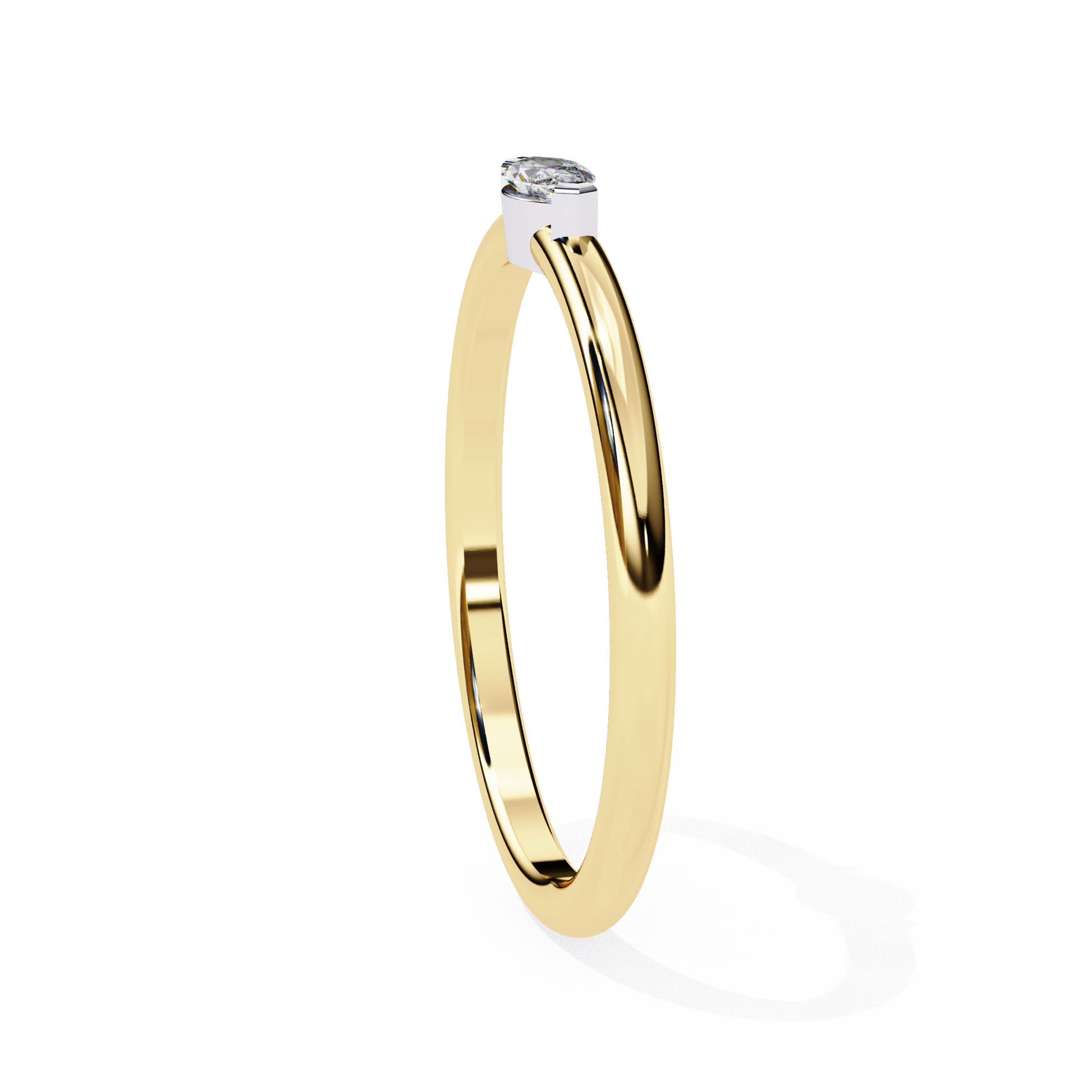 Elegant marquise solitaire ring by Carat House Dubai featuring a sparkling gemstone set in a sleek band.