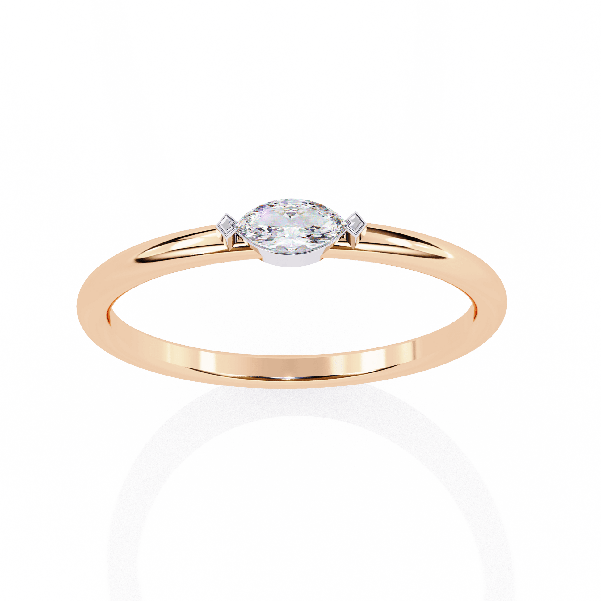 Marquise solitaire ring by Carat House Dubai featuring a single sparkling gemstone set in a sleek band.