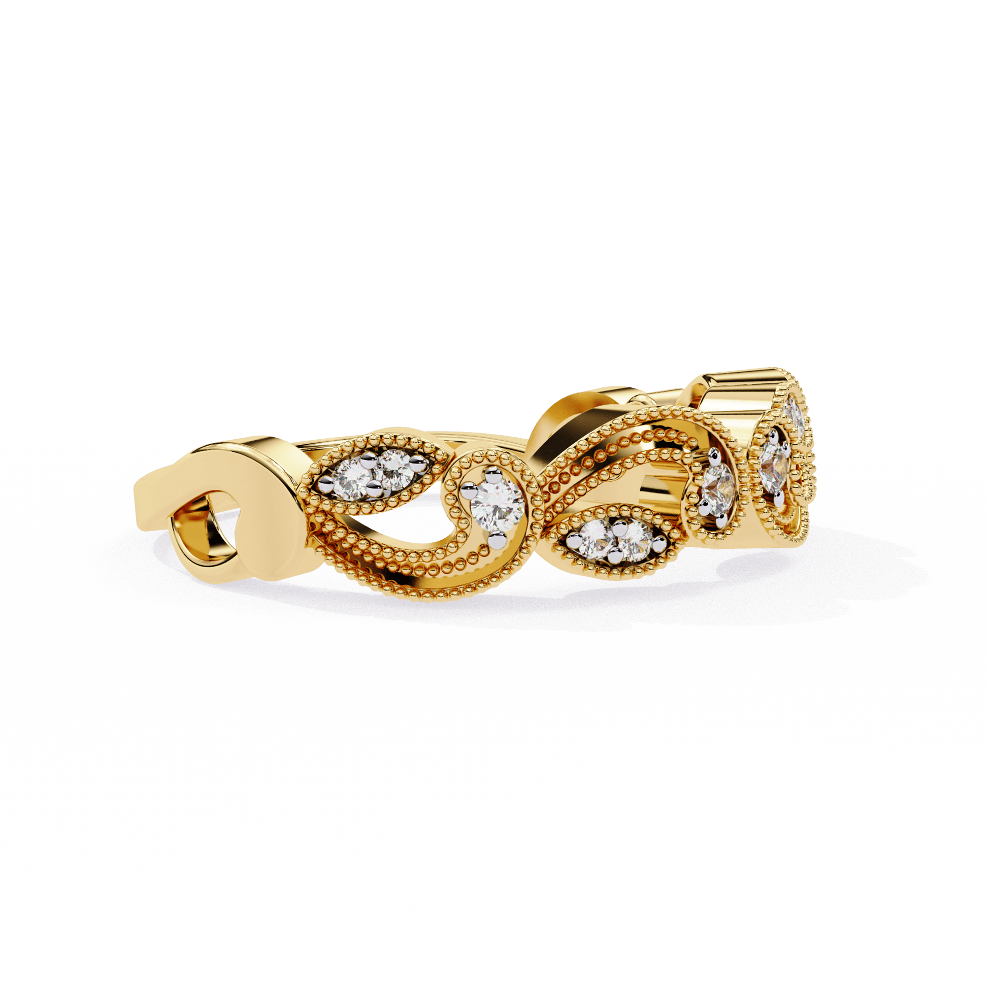 Elegant Florence Milgrain Vine Band by Carat House Dubai featuring intricate vine and milgrain detailing in a timeless design.