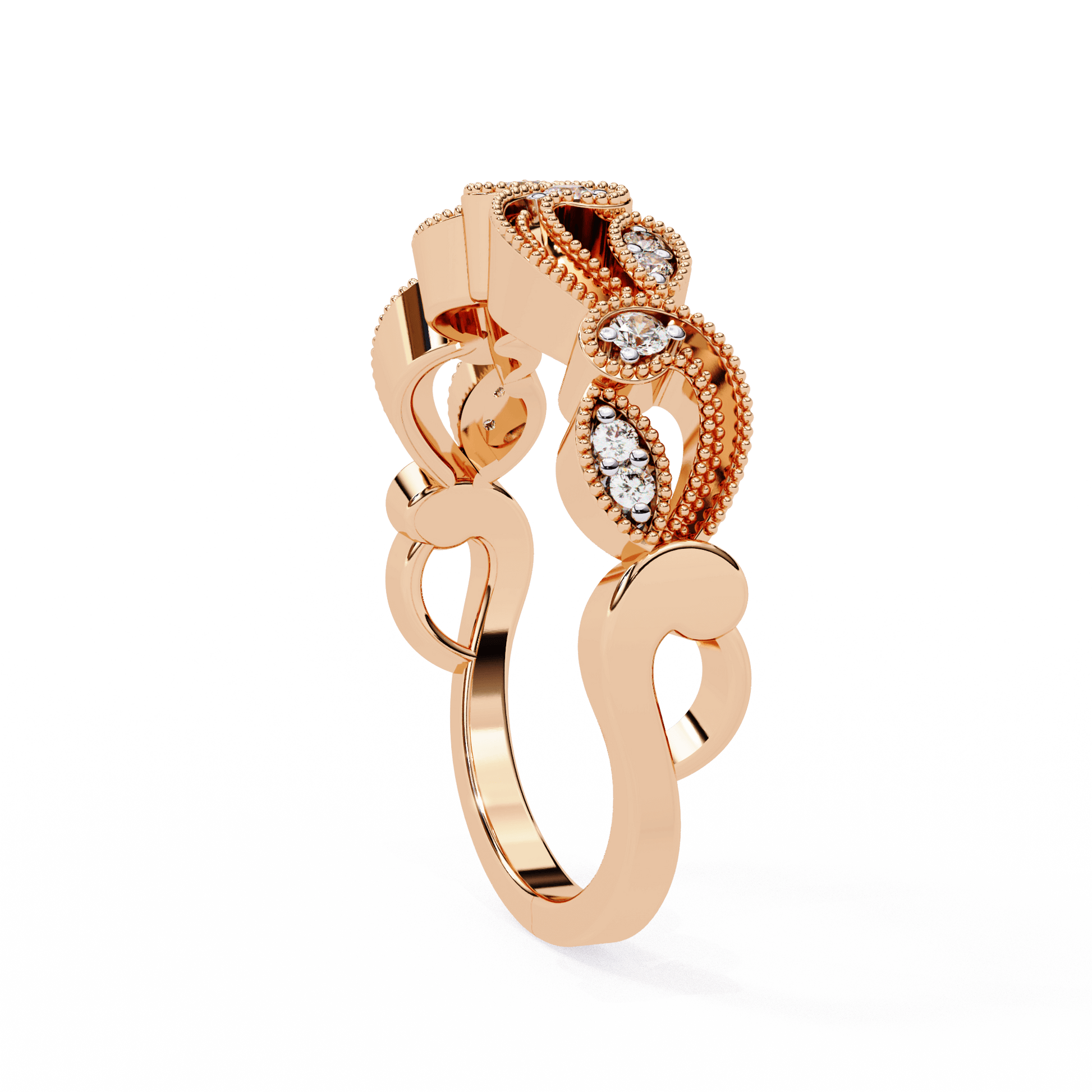 Elegant Florence Milgrain Vine Band by Carat House Dubai featuring intricate vine detailing and milgrain accents in a stylish design.