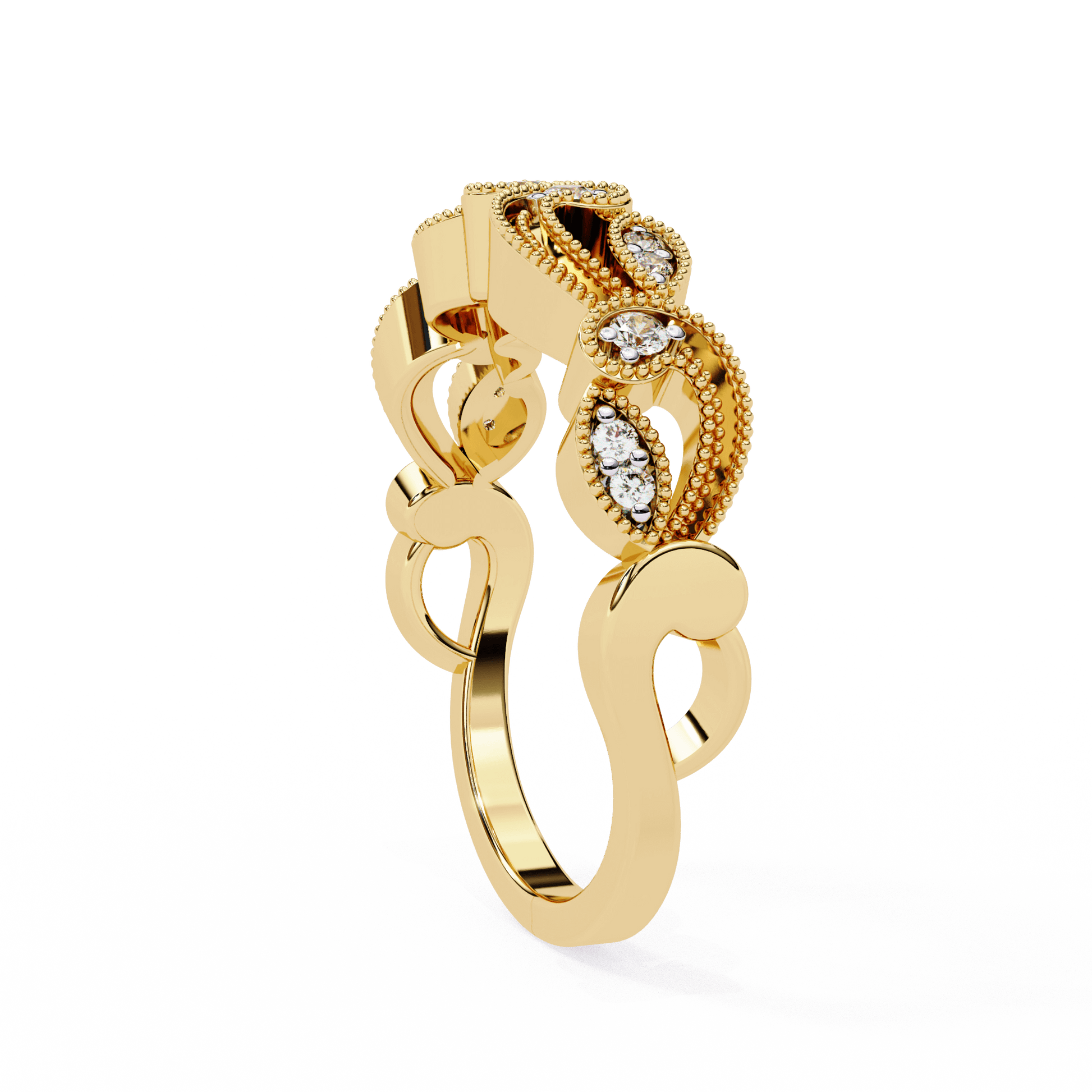Elegant Florence Milgrain Vine Band by Carat House Dubai featuring intricate vine design and milgrain detailing in silver.