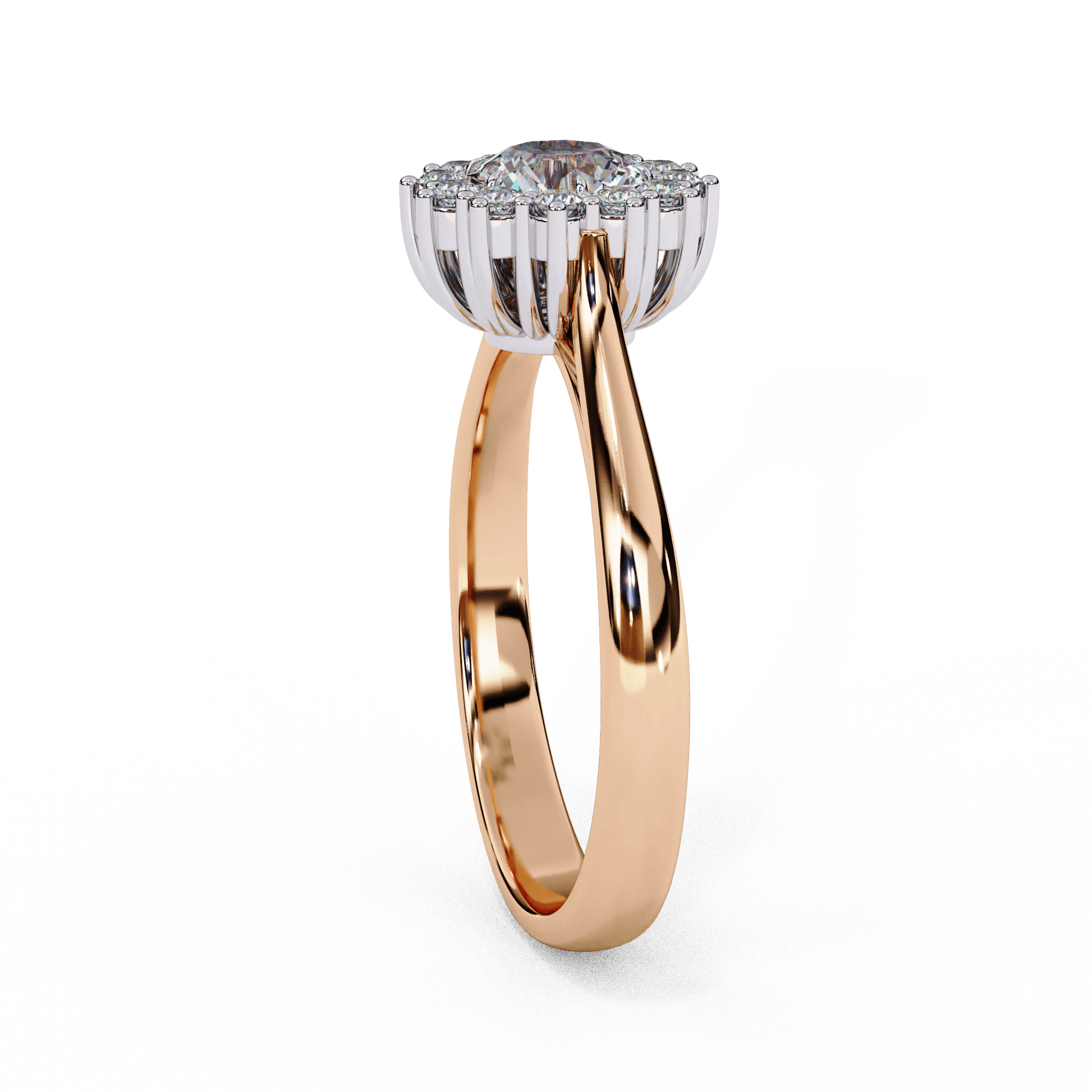 Katerina — Round cut lab grown and natural diamond engagement ring — halo, vintage cathedral — Carat House