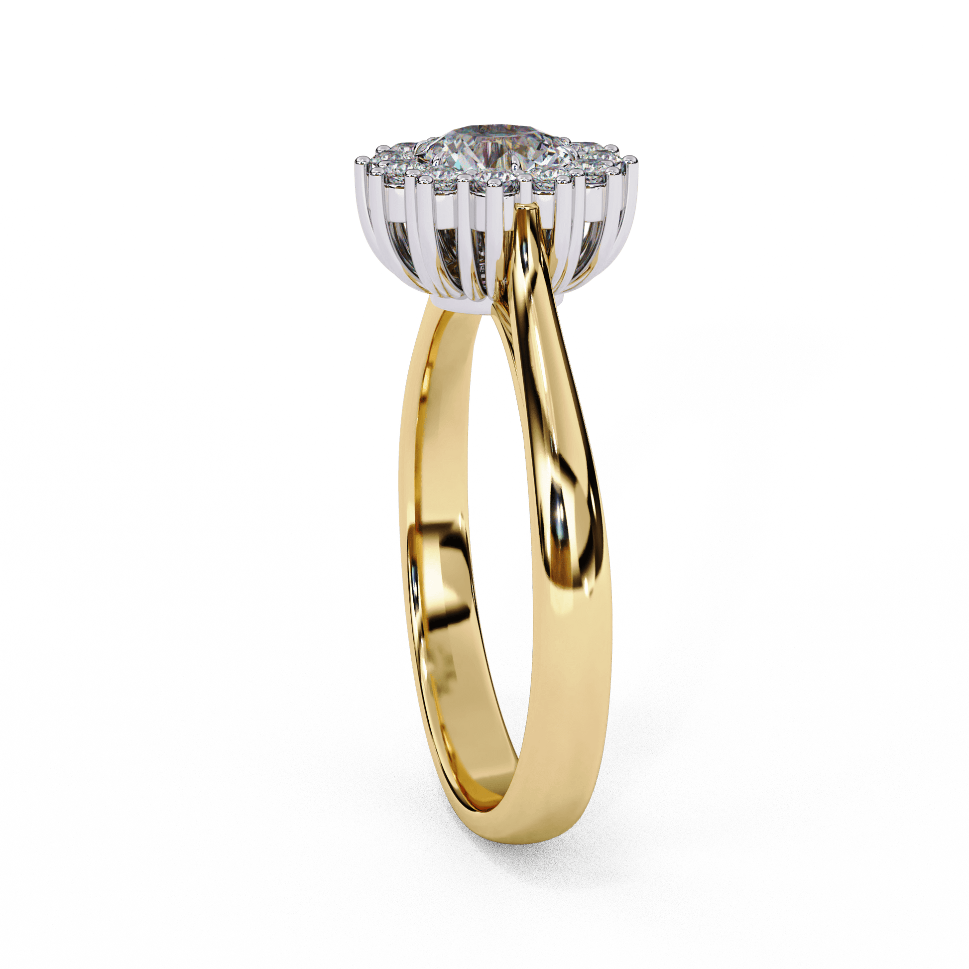 Katerina — Round cut lab grown and natural diamond engagement ring — halo, vintage cathedral — Carat House