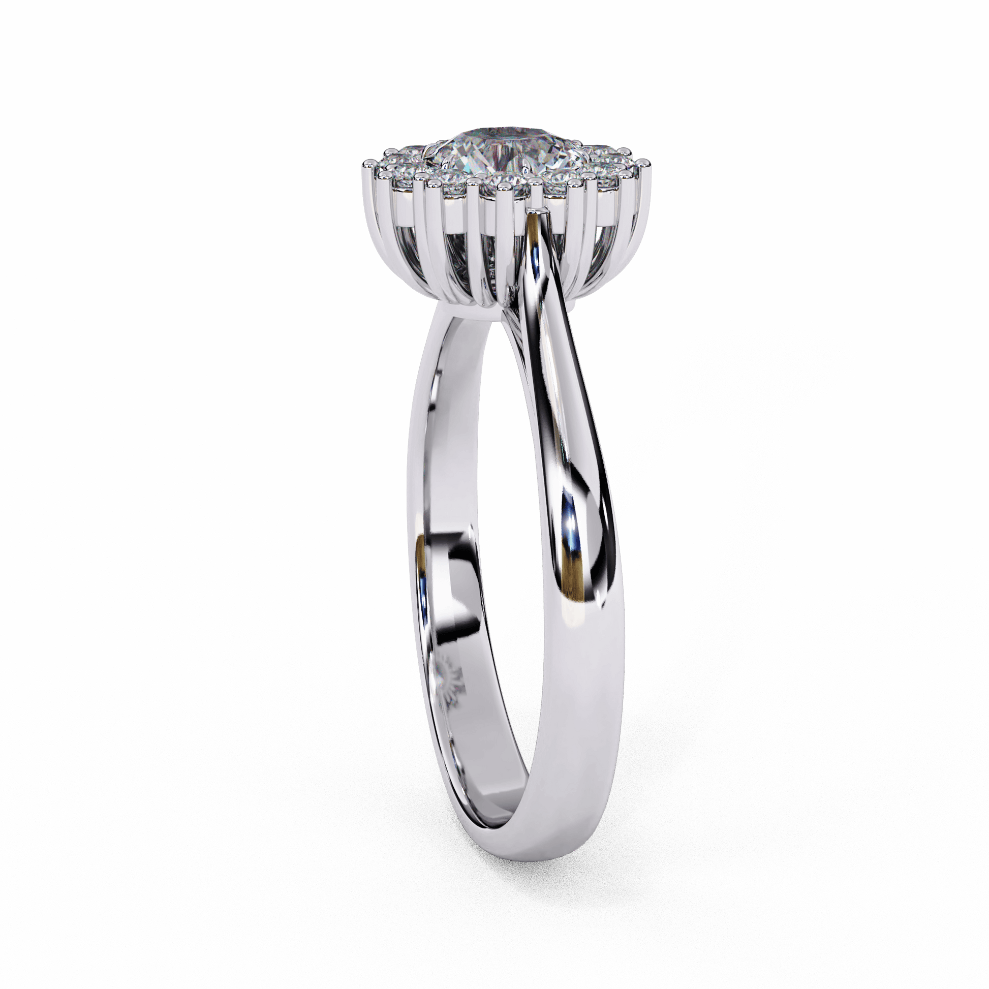 Katerina — Round cut lab grown and natural diamond engagement ring — halo, vintage cathedral — Carat House