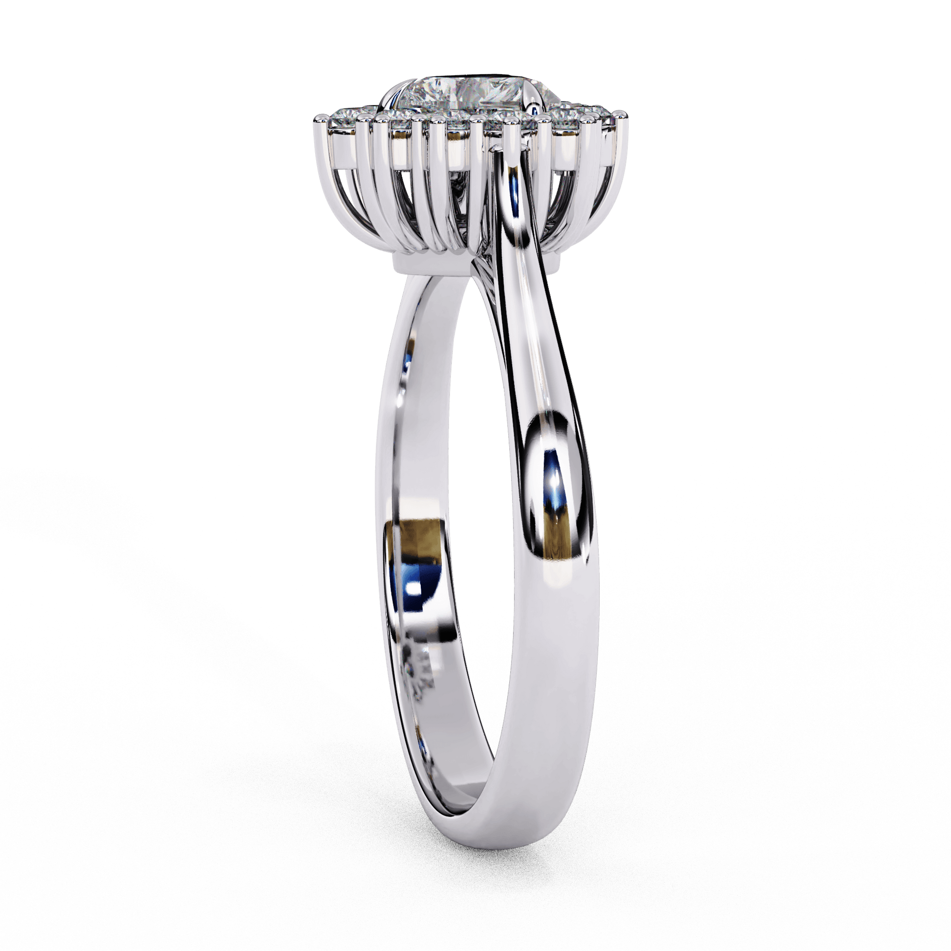 Cara — Heart cut lab grown and natural diamond engagement ring — vintage cathedral, halo — Carat House