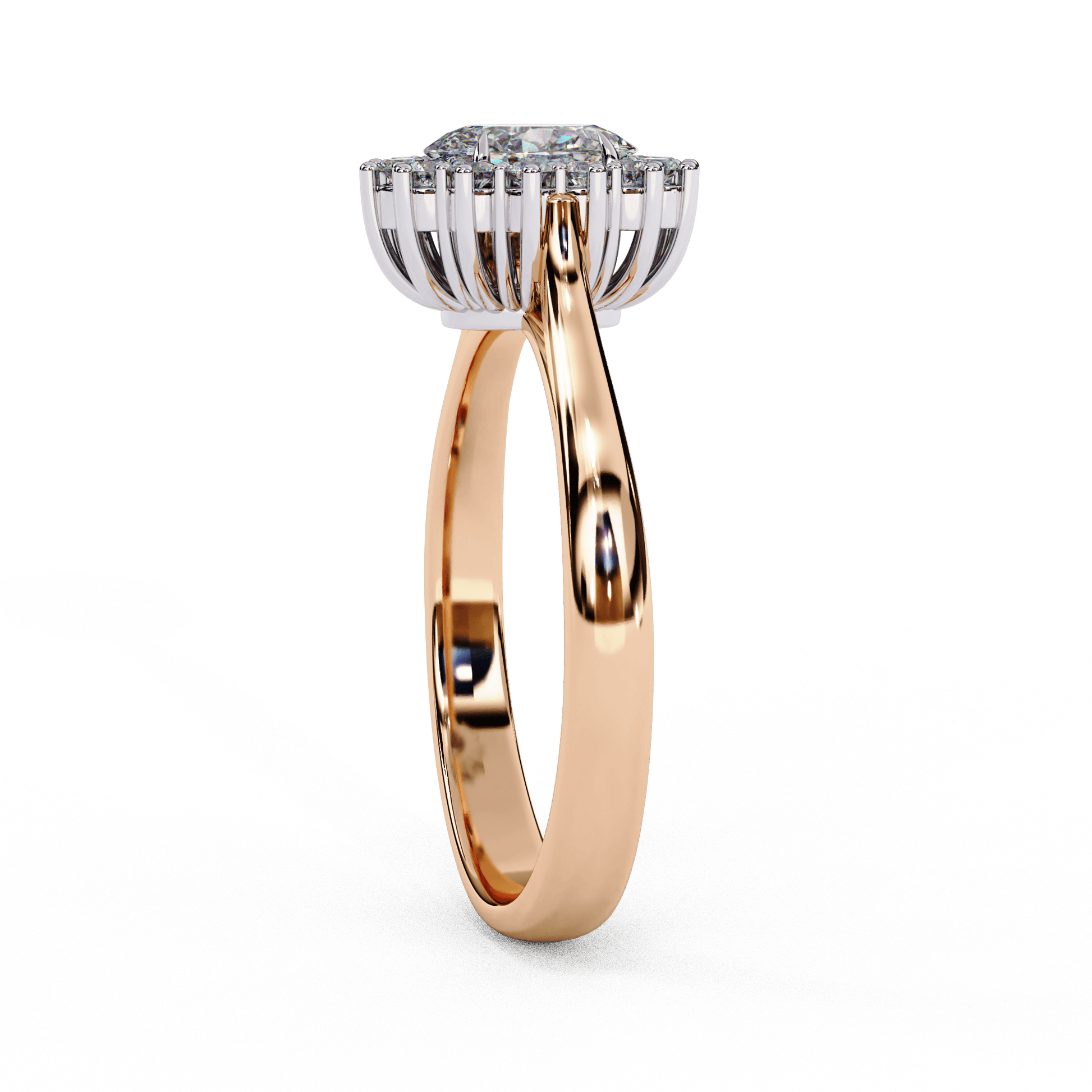 Amor — Oval cut lab grown and natural diamond engagement ring — halo, vintage cathedral — Carat House