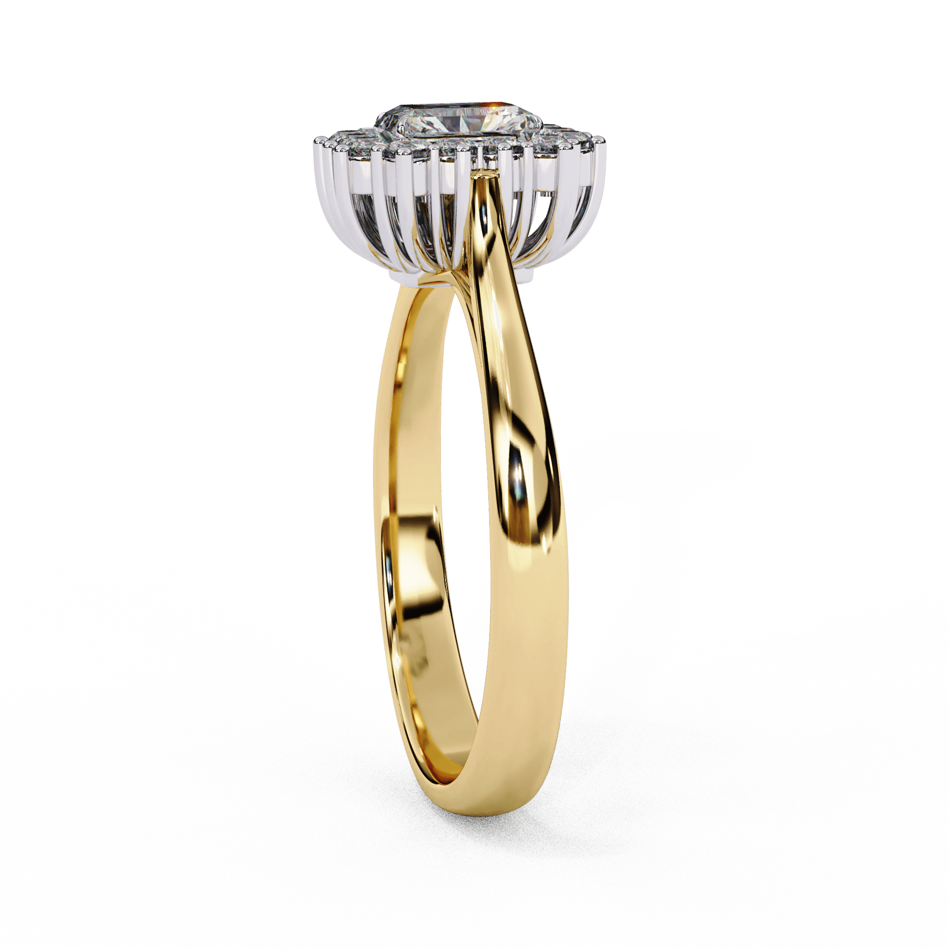 Adora — Emerald cut lab grown and natural diamond engagement ring — halo, vintage cathedral — Carat House