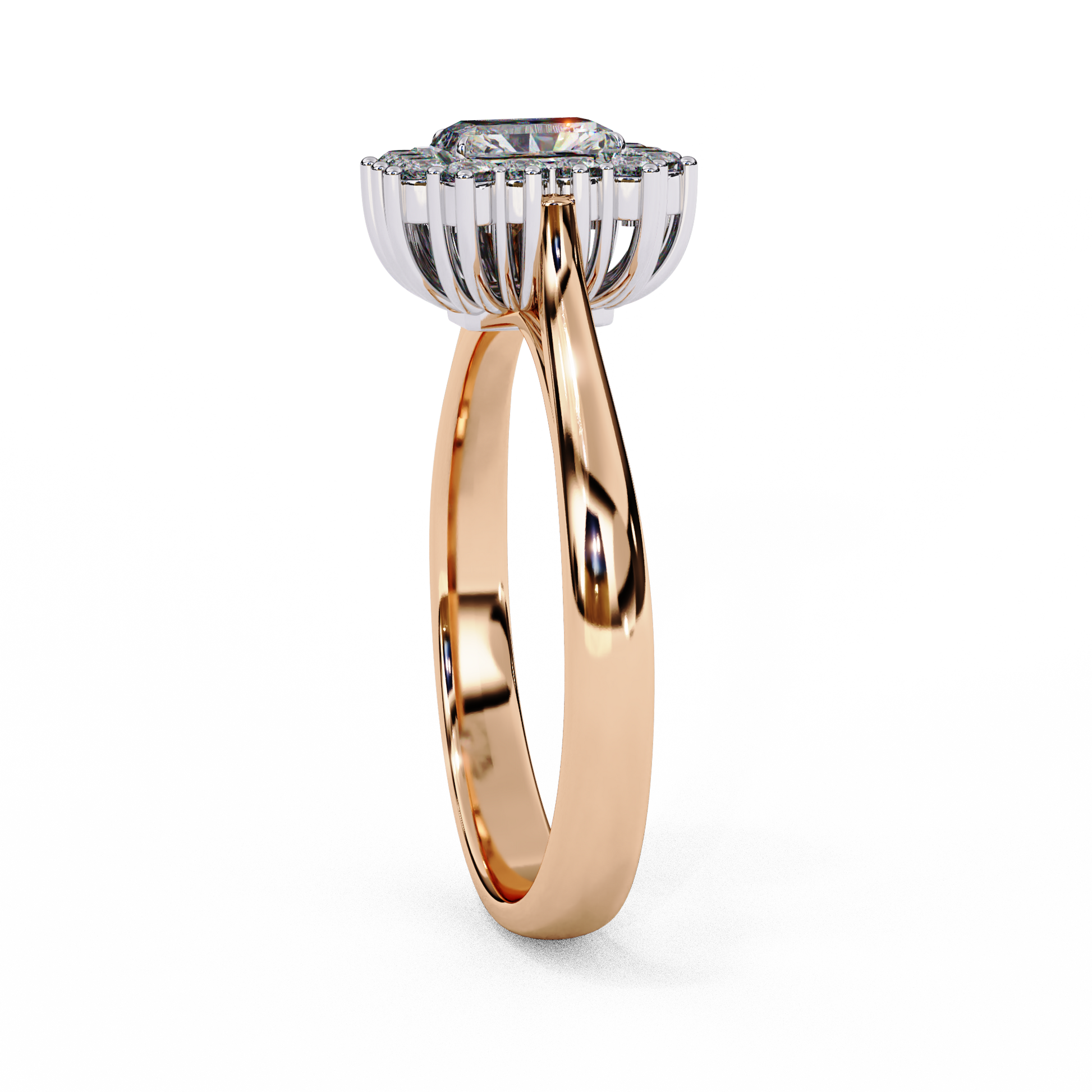 Adora — Emerald cut lab grown and natural diamond engagement ring — halo, vintage cathedral — Carat House