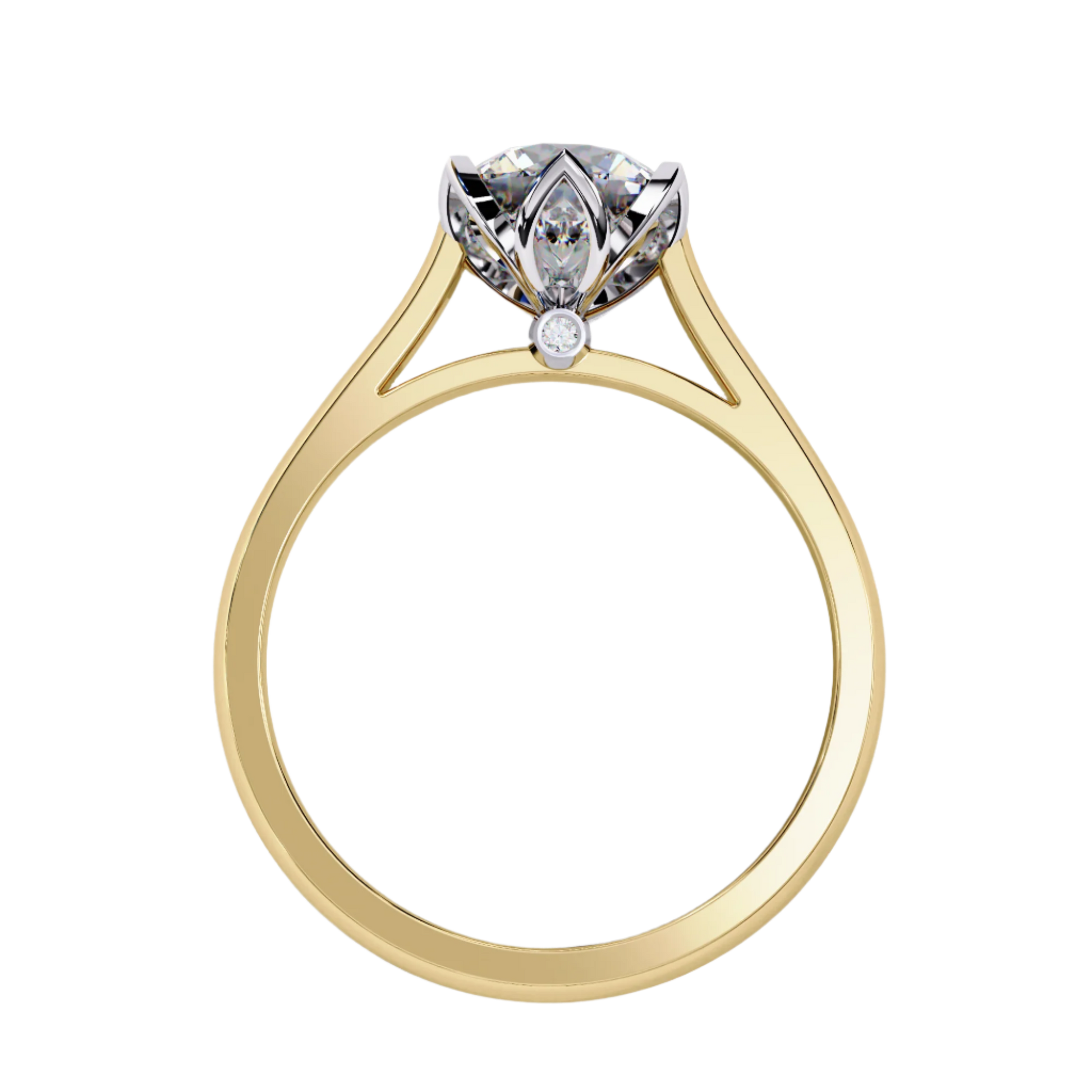 Lucinda — Round cut lab grown and natural diamond engagement ring — cathedral, solitaire — Carat House