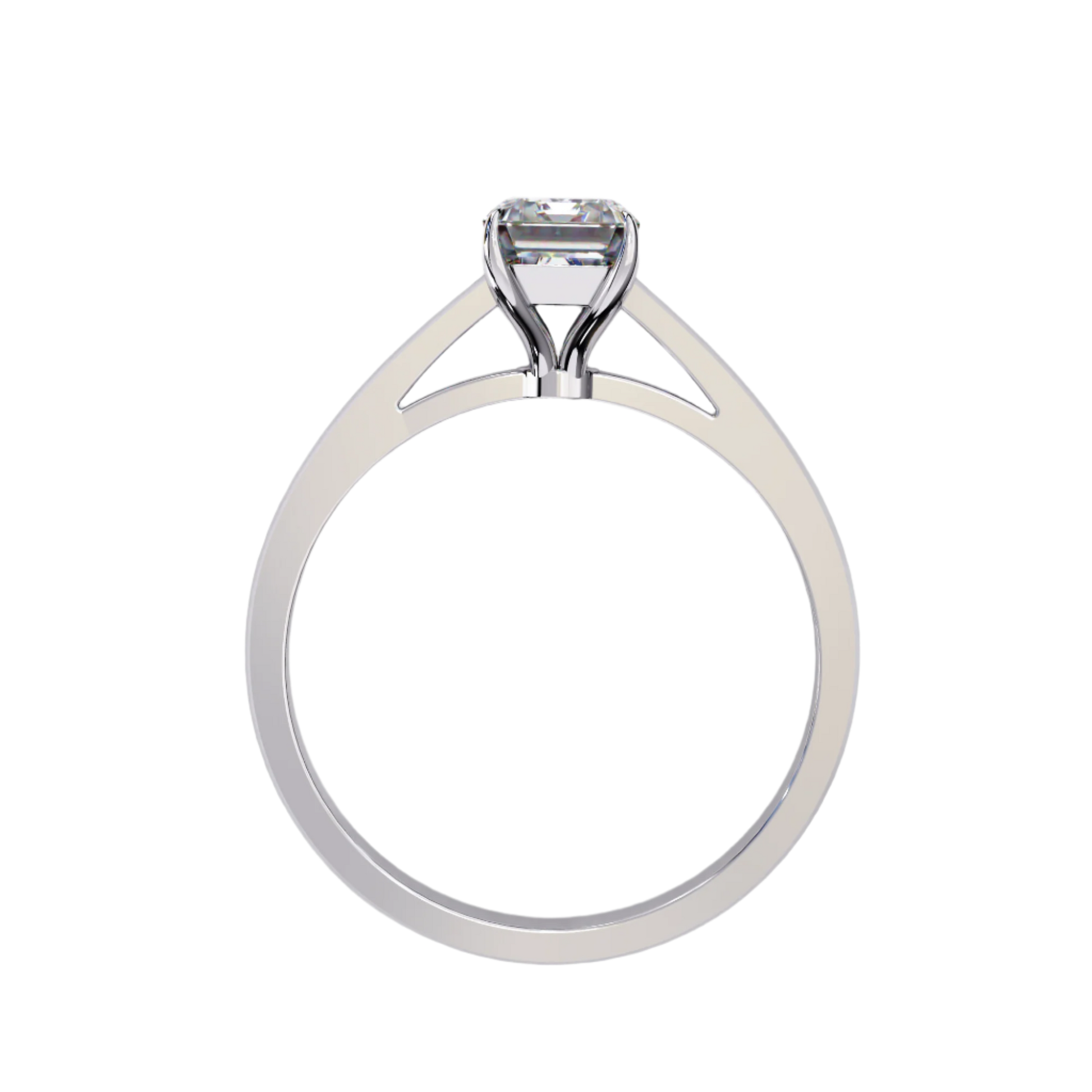 Madeline — Emerald cut lab grown and natural diamond engagement ring — solitaire, cathedral — Carat House