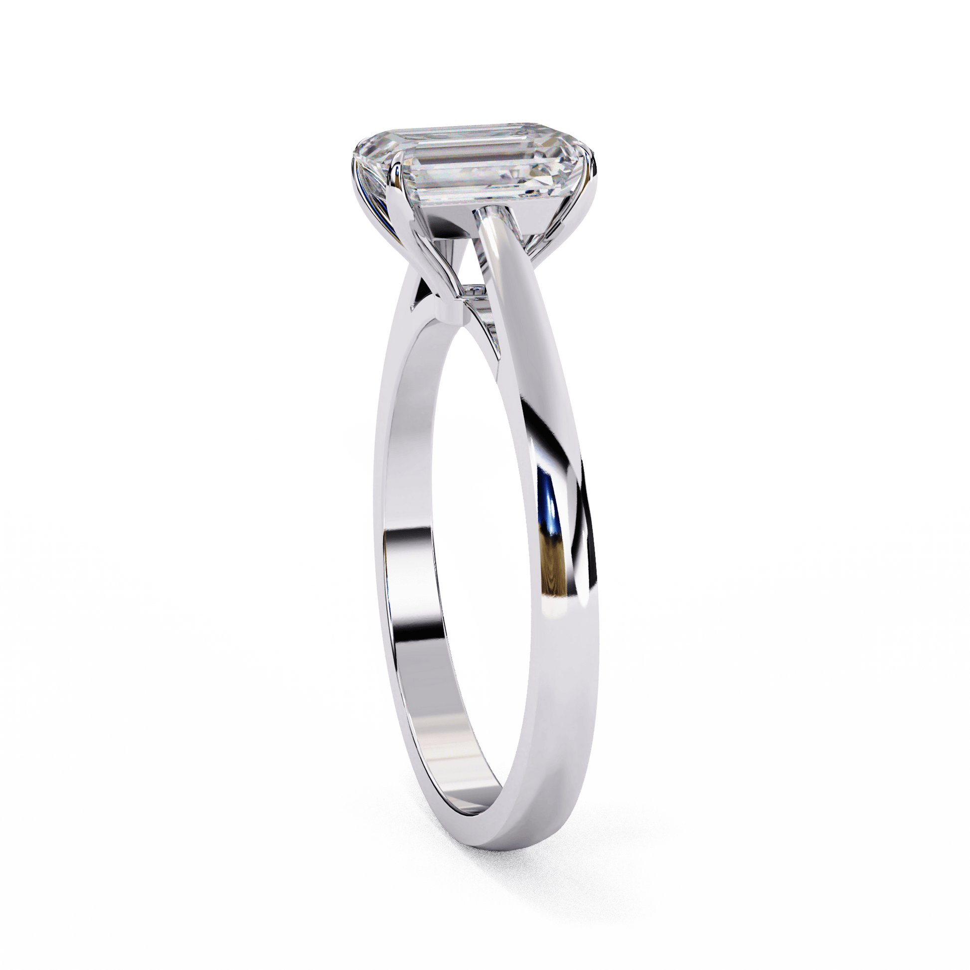 Madeline — Emerald cut lab grown and natural diamond engagement ring — solitaire, cathedral — Carat House